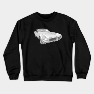 Oldsmobile Toronado 1968 American classic car monochrome Crewneck Sweatshirt